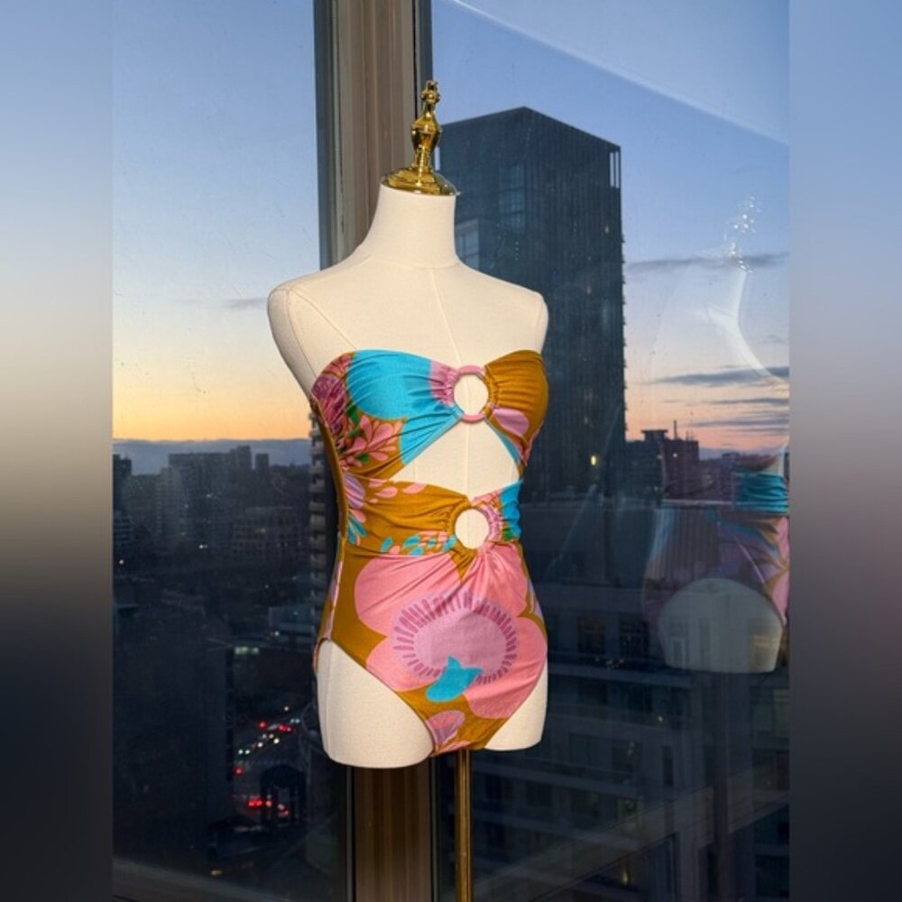 🆕 ZIMMERMANN 🧿 NWOT Teddy Double Ring 1PC Bathing Suit, Sz 2 US 6 - 8 - Picture 2 of 16